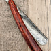 HTS-91 Damascus Straight Razor  / Shave / Handmade / Custom / Forged / Paduk Handle / Hand Filed Spine / Utility - HomeTown Knives