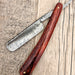 HTS-91 Damascus Straight Razor  / Shave / Handmade / Custom / Forged / Paduk Handle / Hand Filed Spine / Utility - HomeTown Knives