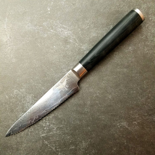HTC-5 Stainless Damascus 8" Chef Steak Knife, 3.5" Blade 4.5" Handle - HomeTown Knives