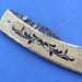 HTS-269 Engraved Brass Damascus knife  Custom Hand Made / Brass handle  / Liner Lock - HomeTown Knives