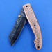 HTK -271  Damascus Knife custom handmade Folder Brass handler / Liner Lock - HomeTown Knives