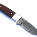 HTS-54 Minimalist Damascus Knife/ Skinner / Hunting / Camping / Full Hollow Ground / Custom / Brown Micarta Handle / Fire Pattern - HomeTown Knives