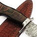 HTS-508  Damascus Knife custom handmade Bowie / WENGE Hardwood Handle / Damascus Fittings - HomeTown Knives