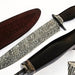 HTS-508  Damascus Knife custom handmade Bowie / WENGE Hardwood Handle / Damascus Fittings - HomeTown Knives