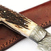 HTS-502  Damascus Knife custom handmade Skinner Knife / Stag Horn / Fire Pattern / Great quality / Camping / Hunting - HomeTown Knives