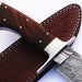 HTS-66 Damascus Handmade Bowie / Dark Brown Handle / Steel Fittings / Well Balanced / Hunter / Camping / Field Use / Bushcraft - HomeTown Knives