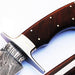 HTS-66 Damascus Handmade Bowie / Dark Brown Handle / Steel Fittings / Well Balanced / Hunter / Camping / Field Use / Bushcraft - HomeTown Knives