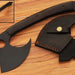 HTS-90 Carbon Black Powder Coated Handmade Tomahawk - Throwing Axe / Camping / Hunting / Chisel End / Skinner Sweep with Finger hole - HomeTown Knives