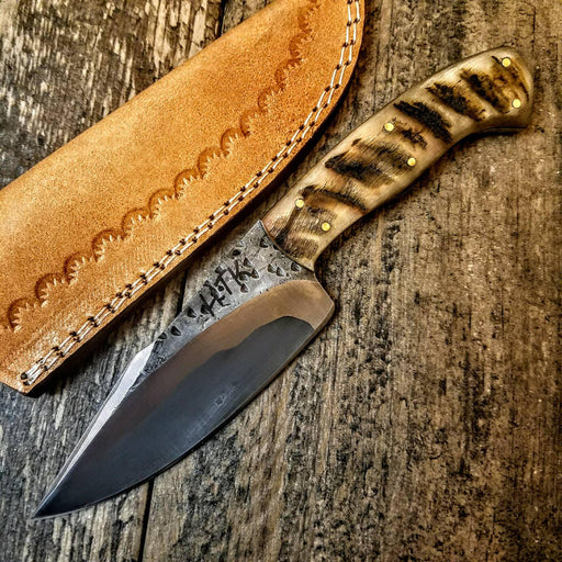 HTB-2  Hand Forge Sanmai Knife custom handmade Skinner Knife / Ram Horn / Great Quality / Camping / Hunting Game - HomeTown Knives