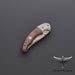 HTK-0070 Handmade Damascus Steel Pocket Folding Knife Liner Lock Rose Wood handle - HomeTown Knives