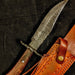 HTB-7  HANDFORGED Damascus Hunter Knife / Walnut Handle / Safety Hilt / Camping / Hunting Game - HomeTown Knives