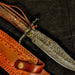HTB-7  HANDFORGED Damascus Hunter Knife / Walnut Handle / Safety Hilt / Camping / Hunting Game - HomeTown Knives