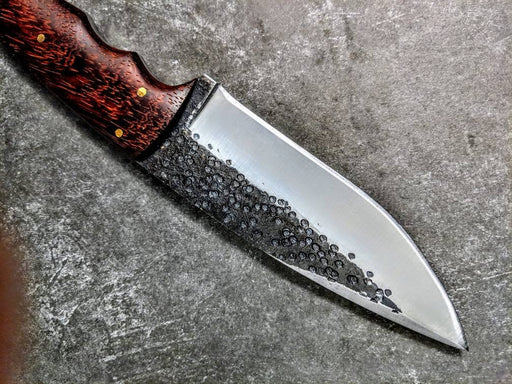 HTSC-755 Hand Forge Carbon Blade / Custom Peened by Hand / Skinner Knife / Paduk / Exceptional Quality / Camping / Hunting Game - HomeTown Knives