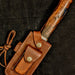 HT-21B  Damascus Knife custom handmade  Skinner / Sanmai / Rose Wood w/ Blue Resin Handle / Camping / Hunting - HomeTown Knives