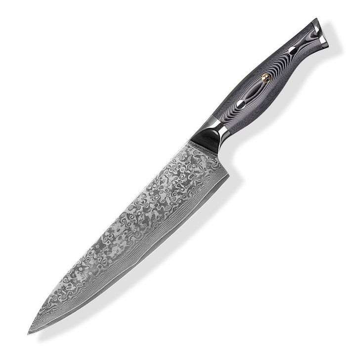 HTC-12 - VG10 Sanmai Stainless Damascus ǁ  8" Chef Knive ǁ Ergonomic ǁ Professional Chef ǁ Sharp & Holes Edge