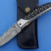 HTK-11 Damascus Folder / Hand Made / Custom / Forged Damascus handle / Bull Horn / Pocket Knife - HomeTown Knives