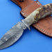 HTK-28 Custom handmade Damascus Skinner Knife / Ram Horn handle / Great quality - HomeTown Knives