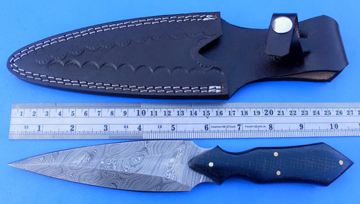 HTK-55 custom handmade Damascus Dagger / Micarta handle / Great quality - HomeTown Knives