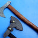 HTK 69 -  Damascus Knife custom handmade tomahawk Axe / Beak Point on back side / Walnut Handle - HomeTown Knives