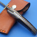 HTK-119 Damascus Folder / Hand Made / Custom / Color Camel Bone handle / Damascus steel bolster / Liner Lock - HomeTown Knives