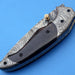 HTK-119 Damascus Folder / Hand Made / Custom / Color Camel Bone handle / Damascus steel bolster / Liner Lock - HomeTown Knives