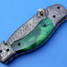 HTK-125  Damascus Knife custom handmade Folder pocket knie / Color Camel Bone handle / Damascus steel bolster / Liner Lock - HomeTown Knives