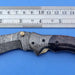 HTK-126 Damascus Folder / Hand Made / Custom / Color Camel Bone handle / Damascus steel bolster / Liner Lock - HomeTown Knives