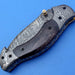 HTK-126 Damascus Folder / Hand Made / Custom / Color Camel Bone handle / Damascus steel bolster / Liner Lock - HomeTown Knives
