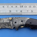 HTK-119 Damascus Folder / Hand Made / Custom / Color Camel Bone handle / Damascus steel bolster / Liner Lock - HomeTown Knives