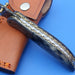 HTK-124 Damascus Folder / Hand Made / Custom / Color Camel Bone handle / Damascus steel bolster / Liner Lock - HomeTown Knives