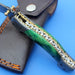 HTK-125  Damascus Knife custom handmade Folder pocket knie / Color Camel Bone handle / Damascus steel bolster / Liner Lock - HomeTown Knives