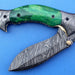HTK-125  Damascus Knife custom handmade Folder pocket knie / Color Camel Bone handle / Damascus steel bolster / Liner Lock - HomeTown Knives