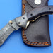 HTK-126 Damascus Folder / Hand Made / Custom / Color Camel Bone handle / Damascus steel bolster / Liner Lock - HomeTown Knives