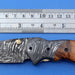 HTK-127 Damascus Folder / Hand Made / Custom / Olive Wood handle / Damascus steel bolster / Liner Lock - HomeTown Knives