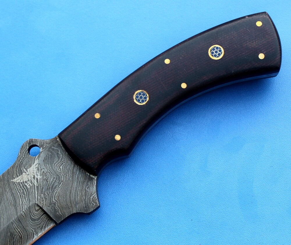 HT-17  Damascus Knife custom handmade Tracker / Micarta handle/ Camping / Survival // ON SALE