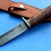 HT-21  Damascus Knife custom handmade  Skinner / Sanmai / Rose Wood Handle / Camping / Hunting - HomeTown Knives