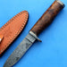 HT-21  Damascus Knife custom handmade  Skinner / Sanmai / Rose Wood Handle / Camping / Hunting - HomeTown Knives