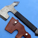 HTK - 139 Custom Handmade Damascus Axe / Camping / Hunting / Full Tang / Leather Wrap / Chisel Edge - HomeTown Knives