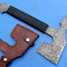 HTK - 139 Custom Handmade Damascus Axe / Camping / Hunting / Full Tang / Leather Wrap / Chisel Edge - HomeTown Knives