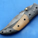 HTK -147  Damascus Knife custom handmade Folder /  Micarta handle / Damascus steel bolster / Liner Lock - HomeTown Knives