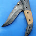 HTK -147  Damascus Knife custom handmade Folder /  Micarta handle / Damascus steel bolster / Liner Lock - HomeTown Knives