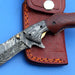 HTK -176 Damascus Folder / Hand Made / Custom / Lace Wood handle / Damascus steel bolster / Liner Lock - HomeTown Knives