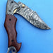 HTK -176 Damascus Folder / Hand Made / Custom / Lace Wood handle / Damascus steel bolster / Liner Lock - HomeTown Knives