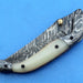 HTK -181 Damascus Knife custom handmade Folding knife /  White G10 handle / Damascus steel bolster / Liner Lock - HomeTown Knives