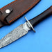 HT-46  Damascus Custom handmade Dagger / Rose wood handle / Damascus Fire Pattern / Full Hidden Tang / - HomeTown Knives
