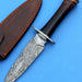 HT-46  Damascus Custom handmade Dagger / Rose wood handle / Damascus Fire Pattern / Full Hidden Tang / - HomeTown Knives
