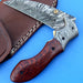 HTK - 216  Damascus Folder / Hand Made / Custom / Lace Wood handle / Damascus steel bolster / Liner Lock - HomeTown Knives
