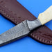 HTK - 212 Damascus  Knife / Custom / Hand Made  / Skinner / Hunting / Camping / Camel Bone Handle / Scrimshaw Art Work / Feather Pattern - HomeTown Knives