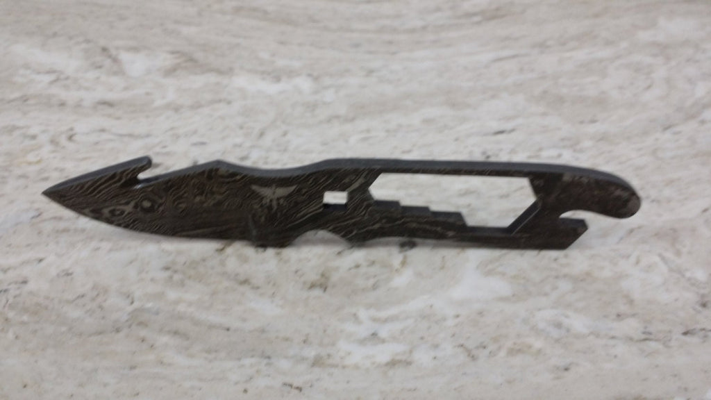 HT-64 Damascus Small Gut Hook Skinner Tool / Skinner / Hunting / Handmade / Custom / Forged / White Tail Sta - HomeTown Knives