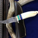HTKVN1 Custom Handmade Damascus Steel Persian Knife / Skinner / HIPPOPOTAMUS TOOTH w/ Azurite Stone Handle / Only 1 Made / Exclusive!!! - HomeTown Knives